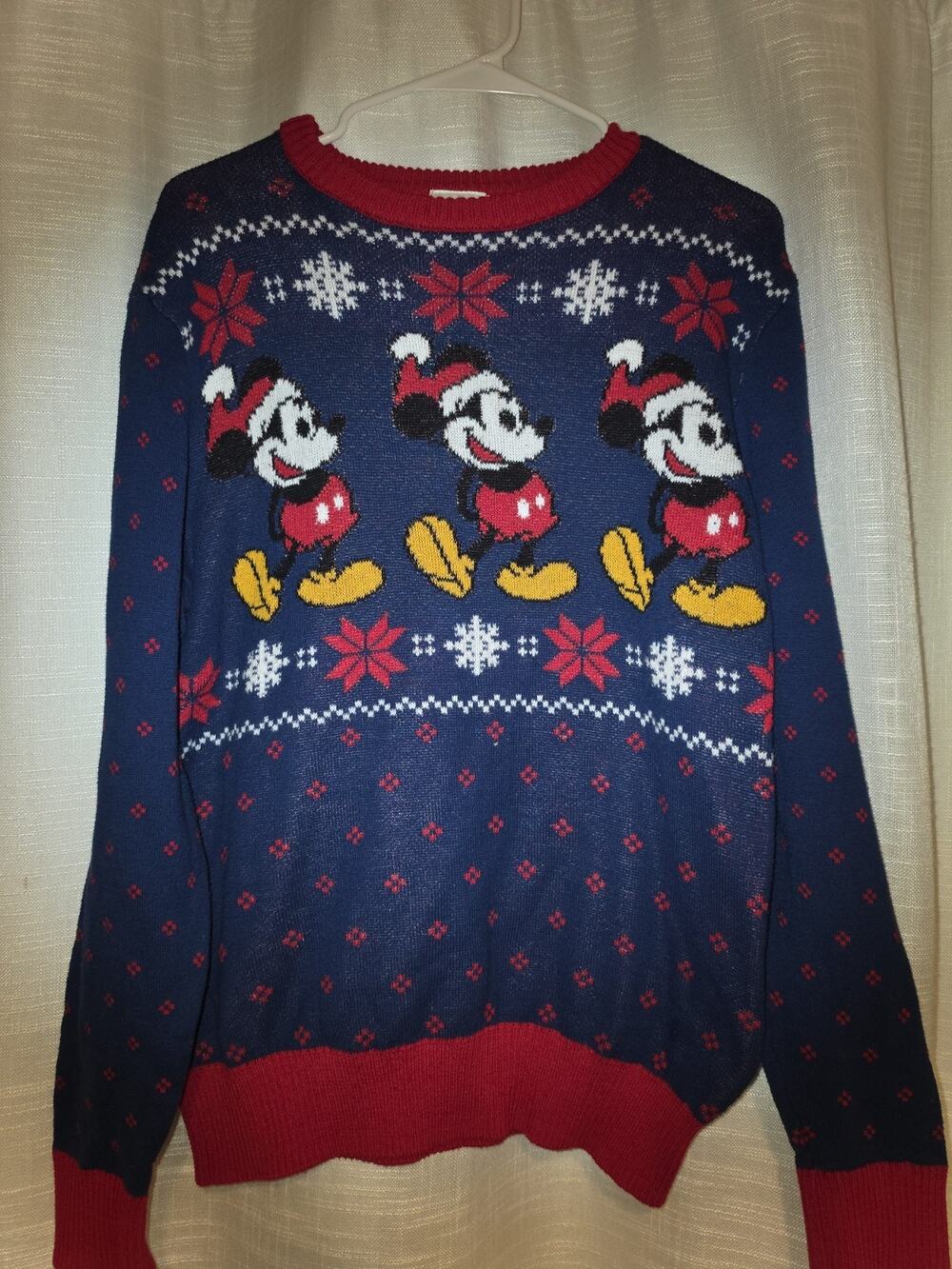 Disney Mickey Mouse Pullover Christmas Sweater Multicolor L